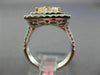 ESTATE LARGE GIA 3.86CT WHITE FANCY YELLOW DIAMOND 18K GOLD HALO ENGAGEMENT RING