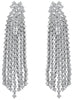 EXTRA LARGE 17.4CT DIAMOND 18K WHITE GOLD MULTI ROW CHANDELIER COCKTAIL EARRINGS