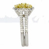 .80CT WHITE & FANCY YELLOW DIAMOND 18KT 2 TONE GOLD MULTI SHAPE SQUARE HALO RING