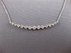 ESTATE .56CT DIAMOND 18K WHITE GOLD ROUND GRADUATING BAR HAPPY FACE FUN NECKLACE
