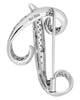 ESTATE LARGE .77CT DIAMOND 18KT WHITE GOLD 3D HANDCRAFTED P INITIAL BROOCH PIN
