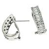 1.91CT DIAMOND 14K WHITE GOLD ROUND & PRINCESS UMBRELLA CLIP ON HANGING EARRINGS