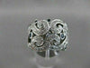 ANTIQUE 1.05CTW SAPPHIRE DIAMOND 14KT WHITE GOLD WIDE FILIGREE BAND RING #20399