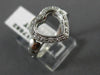 ANTIQUE LARGE .16CT DIAMOND 14KT WHITE GOLD OPEN HEART LOVE COCKTAIL RING #17582