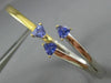 ESTATE 1.21CT TRILLION TANZANITE 18KT WHITE & YELLOW GOLD BANGLE BRACELET #15816