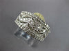 WIDE .65CT DIAMOND 14KT WHITE GOLD FILIGREE DOUBLE WAVE WEDDING ANNIVERSARY RING