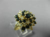 ESTATE WIDE 2.0CT DIAMOND & AAA SAPPHIRE 14KT YELLOW GOLD SWIRL FLOWER LOVE RING