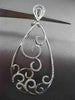 ESTATE MASSIVE .68CT DIAMOND 14KT WHITE GOLD FILIGREE TEAR DROP HANGING EARRINGS