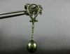 ESTATE LARGE 1.0CT DIAMOND & AAA TAHITIAN PEARL 14KT WHITE GOLD HANGING EARRINGS