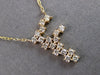 ESTATE .50CT DIAMOND 14KT YELLOW GOLD 3D CLASSIC ROUND F INITIAL FUN NECKLACE