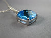 LARGE 4.52CT DIAMOND & AAA BLUE TOPAZ 14KT WHITE GOLD INFINITY FLOATING PENDANT