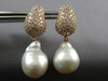 2.50CT DIAMOND & AAA SOUTH SEA PEARL 18K ROSE GOLD 3D TEAR DROP HANGING EARRINGS
