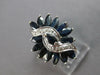 LARGE 2.10CT DIAMOND & AAA SAPPHIRE 14KT WHITE GOLD ROUND & MARQUISE FLOWER RING
