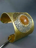 EXTRA LARGE 10.65CT DIAMOND & AAA AGATE 18KT YELLOW & ROSE GOLD BANGLE BRACELET