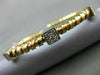 ESTATE .30CT DIAMOND 14KT TWO TONE GOLD 3D SQUARE FLEXIBLE ROPE BANGLE BRACELET