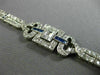 ANTIQUE WIDE 5.30CT OLD MINE DIAMOND & AAA SAPPHIRE PLATINUM FILIGREE BRACELET