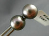 ESTATE AAA GREY TAHITIAN PEARL 14KT WHITE GOLD CLASSIC STUD EARRINGS 8mm #24419