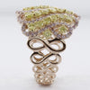LARGE 1.96CT PINK & FANCY YELLOW DIAMOND 18K YELLOW & ROSE GOLD 3D INFINITY RING