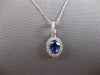1.28CT DIAMOND & AAA CEYLON SAPPHIRE 14KT WHITE GOLD OVAL HALO FLOATING PENDANT