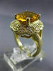 ESTATE LARGE 4.17CT DIAMOND & AAA CITRINE 14KT YELLOW GOLD 3D OVAL COCKTAIL RING