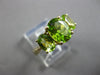 ESTATE 4.26CT AAA PERIDOT 14KT YELLOW GOLD CLASSIC 3 STONE OVAL FUN RING #27938