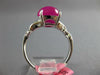 ESTATE 3.62CT AAA CABOCHON RUBY 18KT WHITE GOLD PEAR SHAPE DOUBLE LEAF FUN RING