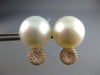 ESTATE LARGE .49CT DIAMOND & AAA SOUTH SEA PEARL 18KT ROSE GOLD CIRCULAR STUD EARRINGS