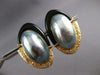EXTRA LARGE AAA ONYX & TAHITIAN PEARL 14KT YELLOW GOLD HANGING EARRINGS #27183
