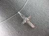 ESTATE .26CT DIAMOND 14KT WHITE GOLD BAGUETTE CLASSIC X CROSS FLOATING PENDANT