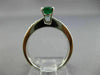 ESTATE 1.02CT DIAMOND & AAA EMERALD 14KT WHITE GOLD OVAL ENGAGEMENT RING #25511