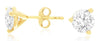 LARGE 2.0CT DIAMOND 14KT YELLOW GOLD ROUND CLASSIC 3 PRONG MARTINI STUD EARRINGS