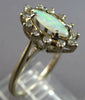ESTATE .50CT DIAMOND & AAA OPAL 14KT WHITE GOLD MARQUISE & ROUND FUN RING #27557