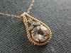 1.27CT DIAMOND & AAA MORGANITE 14KT ROSE GOLD FLOWER FILIGREE TEAR DROP PENDANT