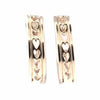 1.54CT WHITE & PINK DIAMOND 18K WHITE ROSE GOLD 3D 3 ROW HUGGIE HANGING EARRINGS