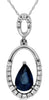 .62CT DIAMOND & AAA SAPPHIRE 14KT WHITE GOLD PEAR SHAPE & ROUND OVAL FUN PENDANT