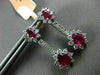 ESTATE 3.62CT DIAMOND & AAA RUBY 14KT WHITE GOLD 3D OVAL FLOWER HANGING EARRINGS