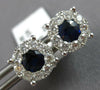 LARGE 1.48CT DIAMOND & AAA SAPPHIRE 14KT WHITE GOLD ROUND FLOWER STUD EARRINGS