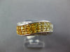 ESTATE WIDE 2.72CT DIAMOND & AAA RAINBOW YELLOW SAPPHIRE 14KT WHITE GOLD 3D RING