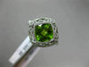 WIDE 2.34CT DIAMOND & AAA PERIDOT 14K WHITE GOLD SQUARE FILIGREE ETOILE FUN RING