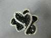 ESTATE LARGE 3.96CT WHITE & BLACK DIAMOND 14K WHITE GOLD MULTI HEART FLOWER RING