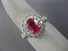 LARGE 2.25CT DIAMOND & AAA OVAL RUBY 14KT WHITE GOLD 3D FILIGREE ENGAGEMENT RING