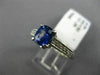 ESTATE 1.88CT DIAMOND & CUSHION SAPPHIRE 18K WHITE GOLD FILIGREE ENGAGEMENT RING