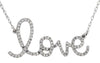 ESTATE .25CT DIAMOND 14KT WHITE GOLD 3D CLASSIC LOVE NECKLACE