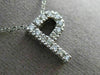 ESTATE LARGE .21CT DIAMOND 14KT WHITE GOLD 3D "P" FLOATING INITIAL PENDANT 18476