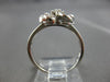 ESTATE .20CT DIAMOND 14KT WHITE GOLD 3D CLASSIC FLOWER LOVE RING #28164