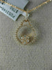 ESTATE .17CT DIAMOND 18KT WHITE GOLD 3D CIRCE OF LIFE FLOWER FLOATING PENDANT