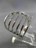 ESTATE LARGE .33CT DIAMOND 14KT WHITE GOLD 3D MULTI ROW ETOILE TRIANGULAR RING