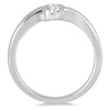 ESTATE .50CT DIAMOND 14KT WHITE GOLD CLASSIC ROUND 2 STONE CRISS CROSS LOVE RING