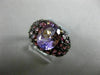 ANTIQUE LARGE 4.72CT AAA ROUND PINK GARNET & OVAL AMETHYST 14KT YELLOW GOLD RING