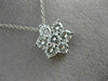ESTATE LARGE 1.50CT DIAMOND 14K WHITE GOLD 3D FLOWER STAR FLOATING PENDANT CHAIN